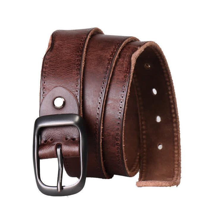 Cinturón de cuero desgastado estilo western para hombre