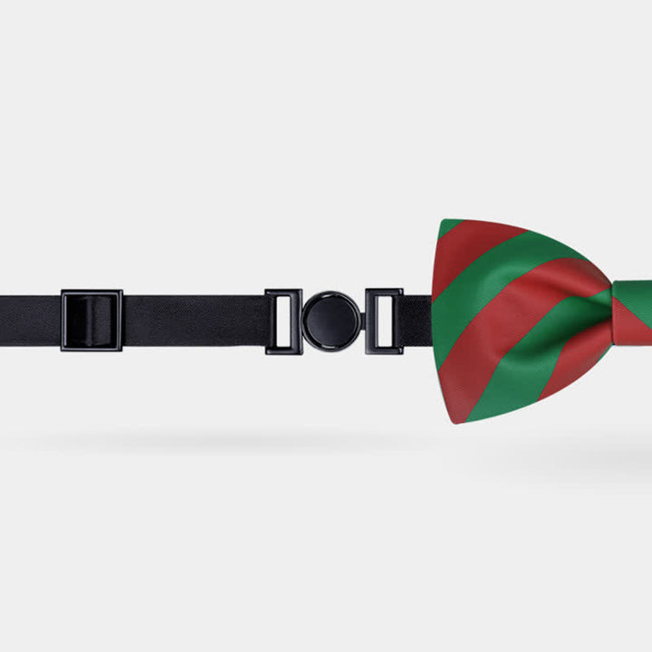 Pajarita de rayas navideñas rojas y verdes para hombre