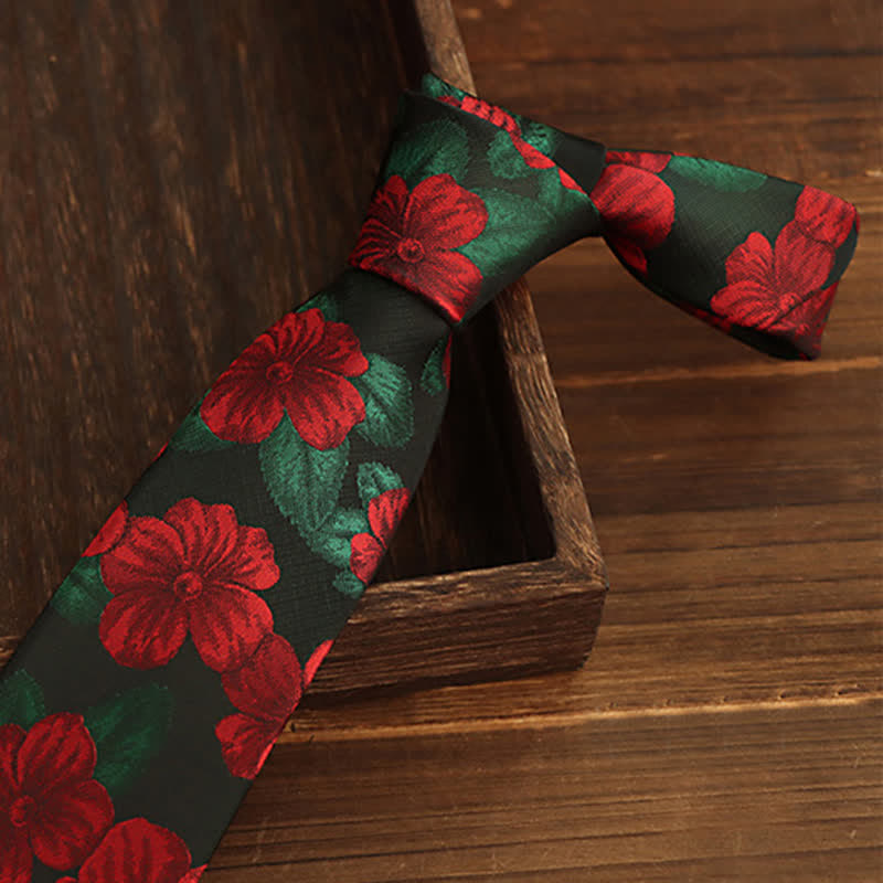 Corbata para hombre con flores de azalea flameantes 