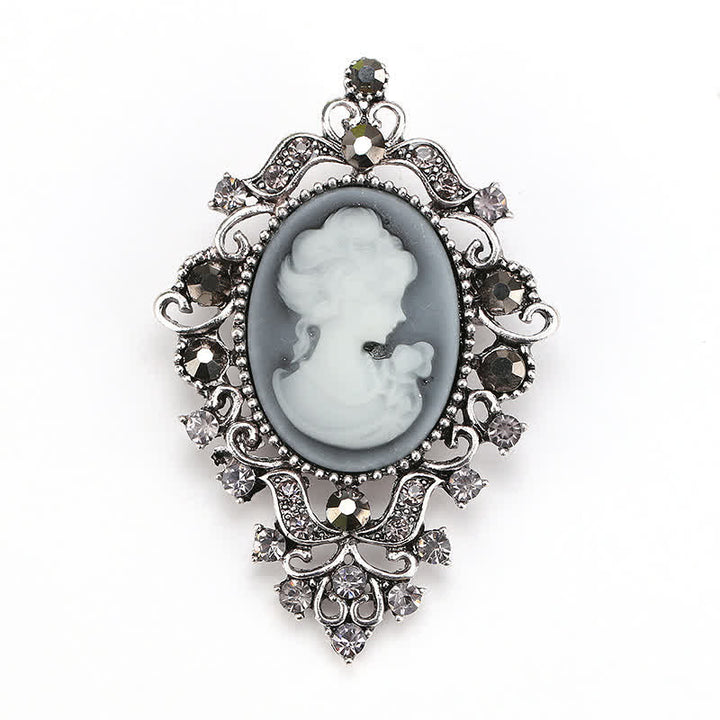 Broche de camafeo de reina de belleza de palacio para mujeres