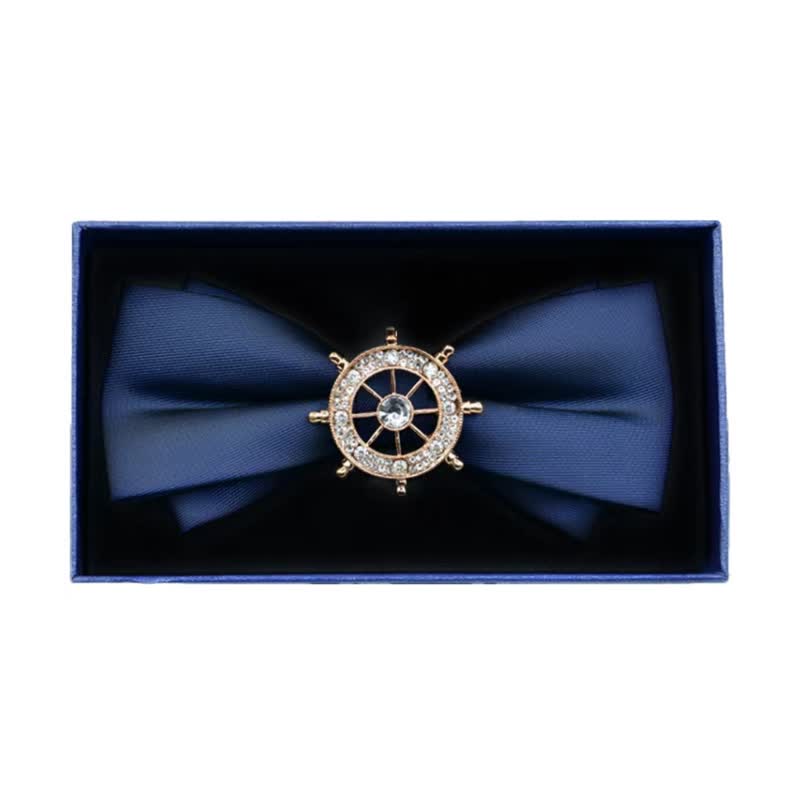 Pajarita de metal mate con diamantes de imitación para hombre