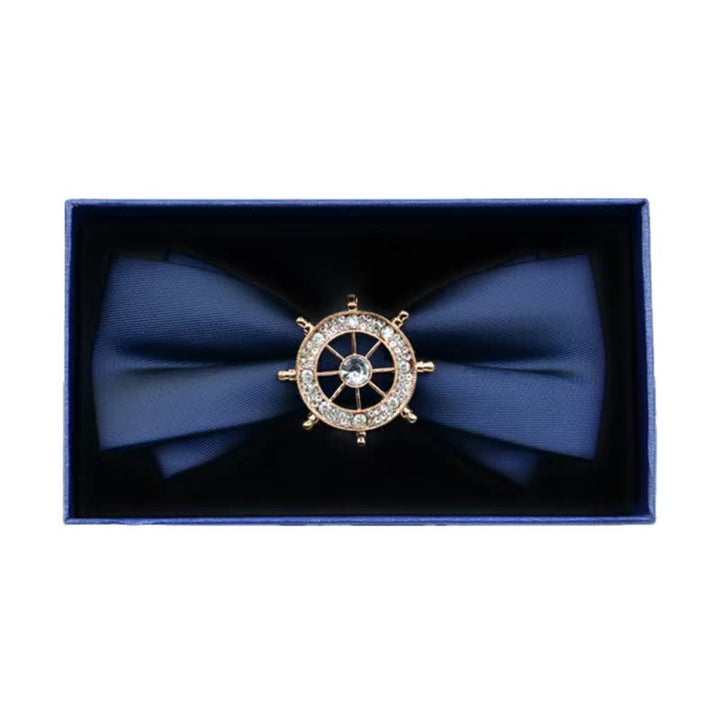 Pajarita de metal mate con diamantes de imitación para hombre