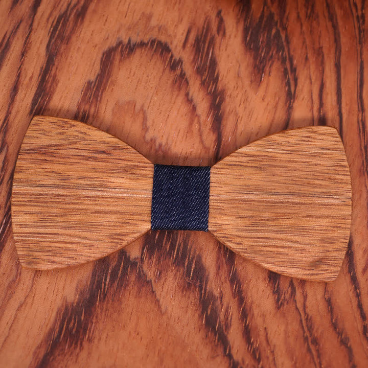 Pajarita de madera con diseño de begonia vintage para hombre
