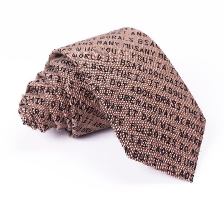 Corbata informal creativa con letras en inglés para hombre