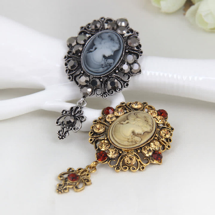 Broche victoriano con camafeo para mujer