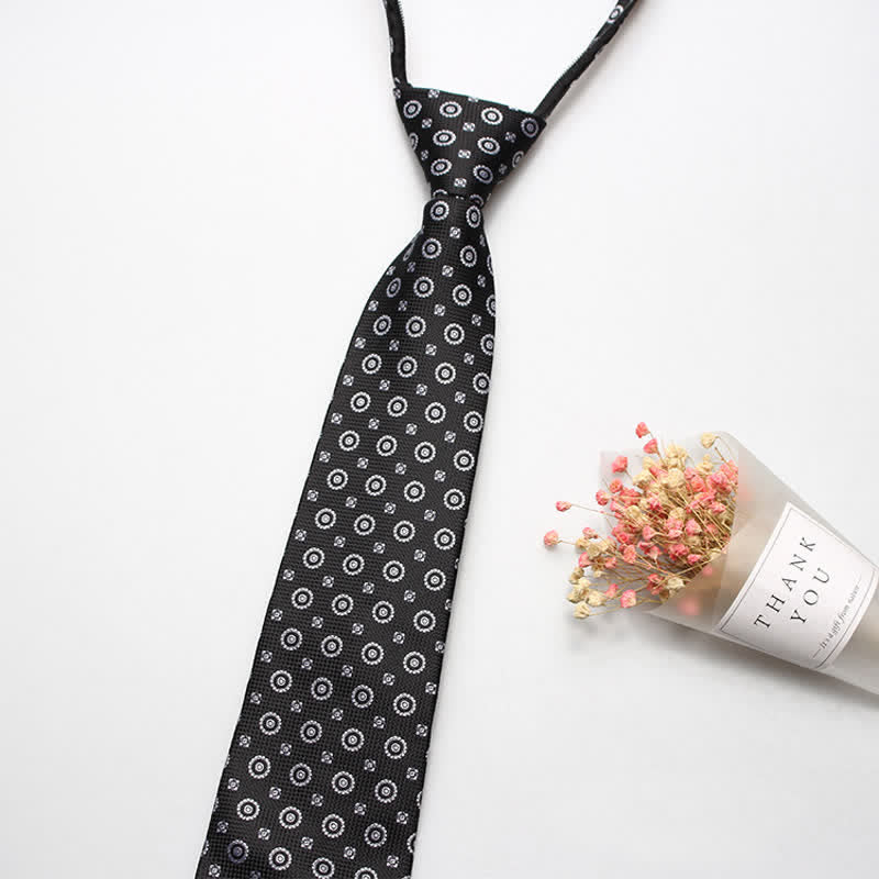 Corbata con cremallera y motivos florales retro para hombre