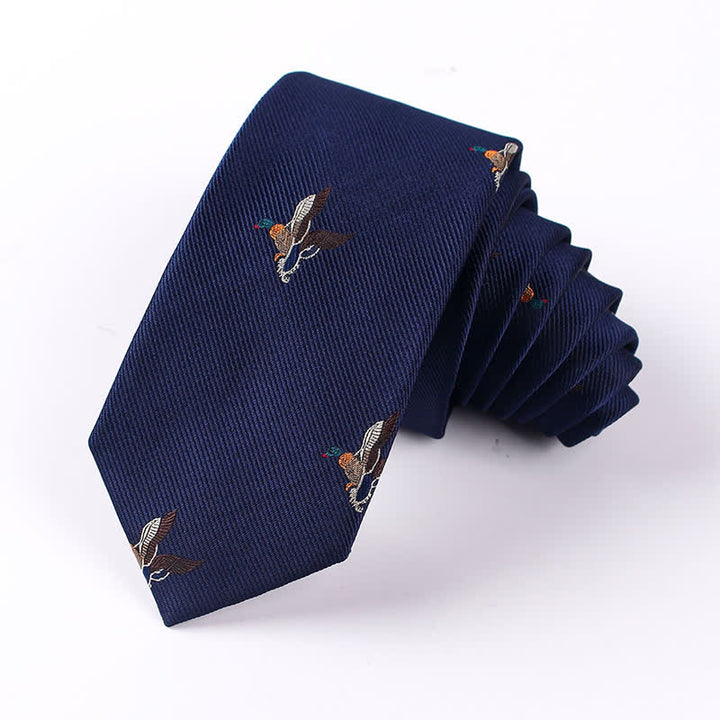 Corbata para hombre con diseño de animales, conejos, faisanes y pájaros