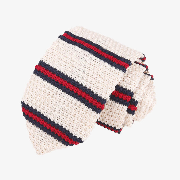 Corbata de punto con rayas horizontales para hombre