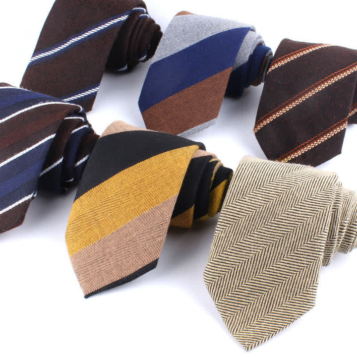 Corbata de rayas de lana suave estilo británico para hombre