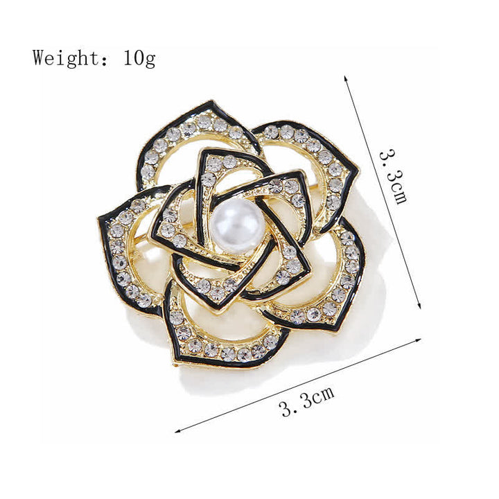 Broche de camelia hueca decorativa para mujer