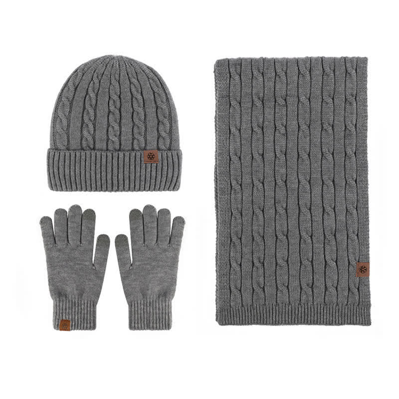 Conjunto de 3 guantes y bufanda unisex cálidos