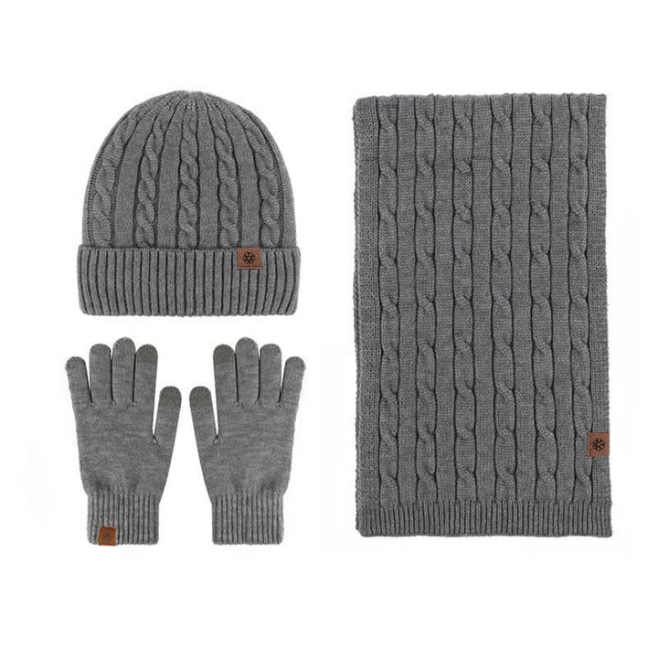 Conjunto de 3 guantes y bufanda unisex cálidos