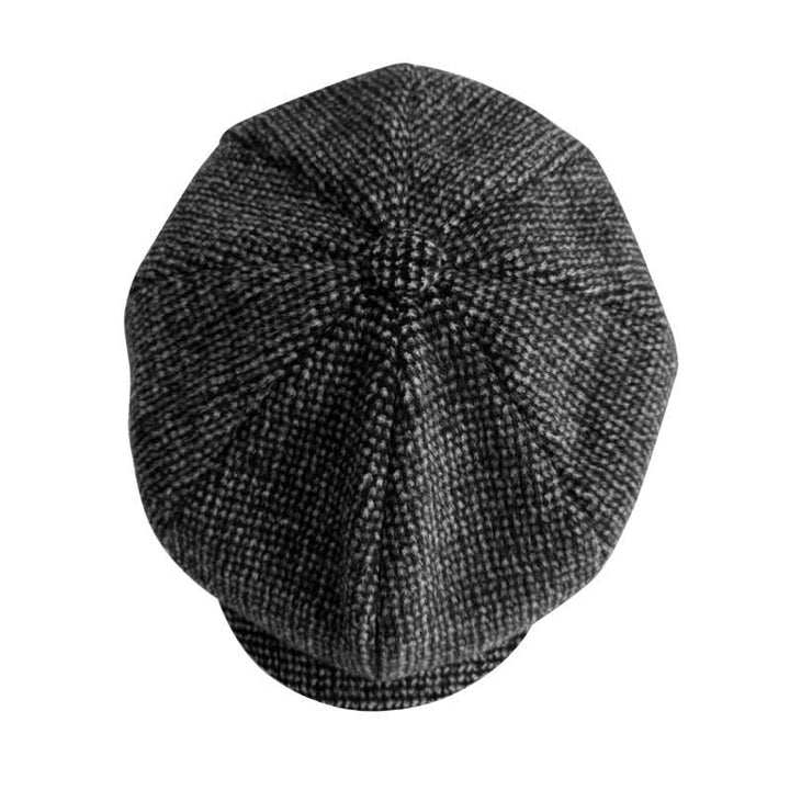 Boina Gatsby con cuadros diminutos y gorra octogonal