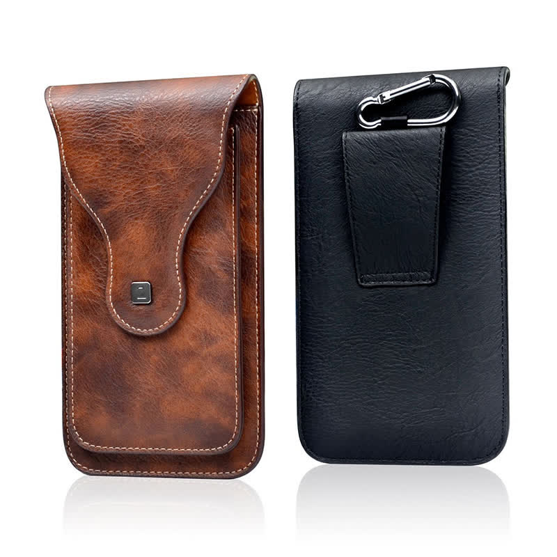 Estuche para teléfono móvil con clip magnético de doble capa y cinturón