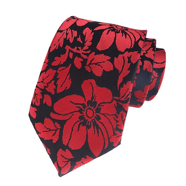 Conjunto de 2 corbatas florales con hojas de jardín para hombre