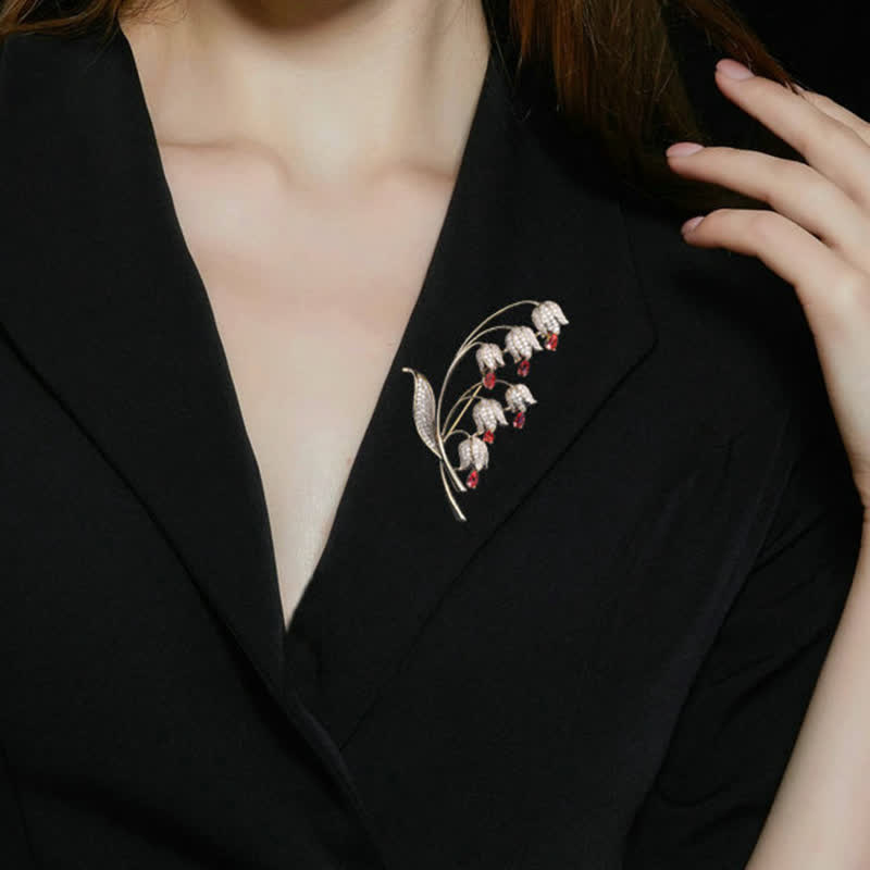 Broche de lirio de los valles para mujer