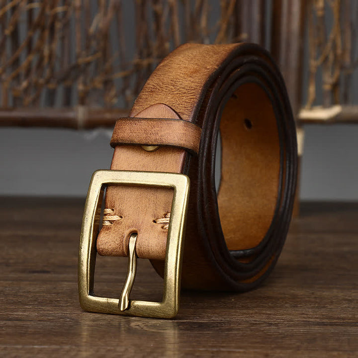 Cinturón vintage desgastado y arrugado para hombre