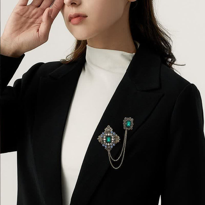 Broche de cadena barroco de palacio para mujer
