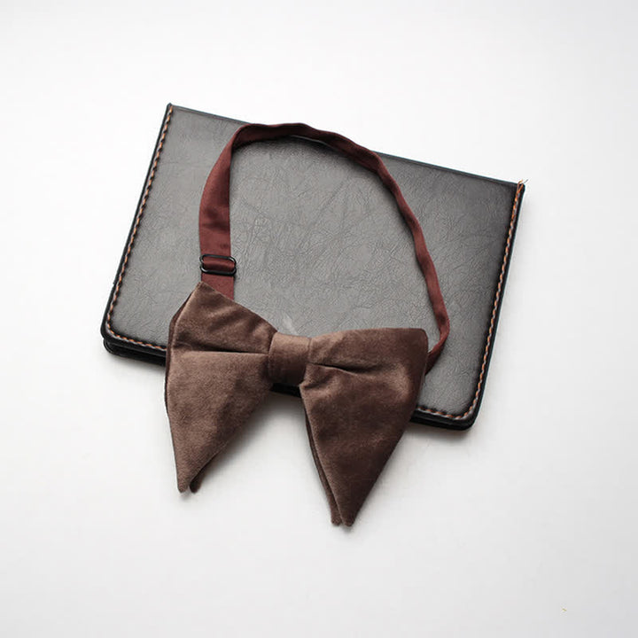 Pajarita de boda de terciopelo de gran tamaño y punta para hombre