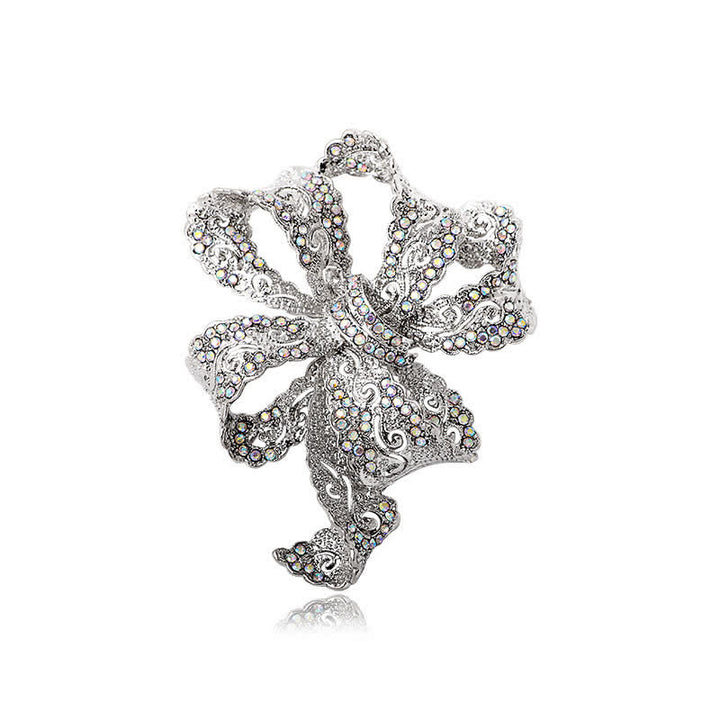 Broche de circonita con lazo estilo bohemio vintage para mujer