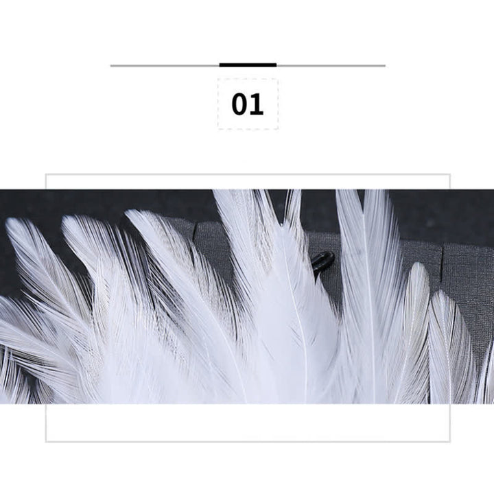 Broche de plumas de copo de nieve con forma de rama de cristal de lujo para mujer