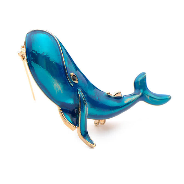 Broche de ballena azul para mujer