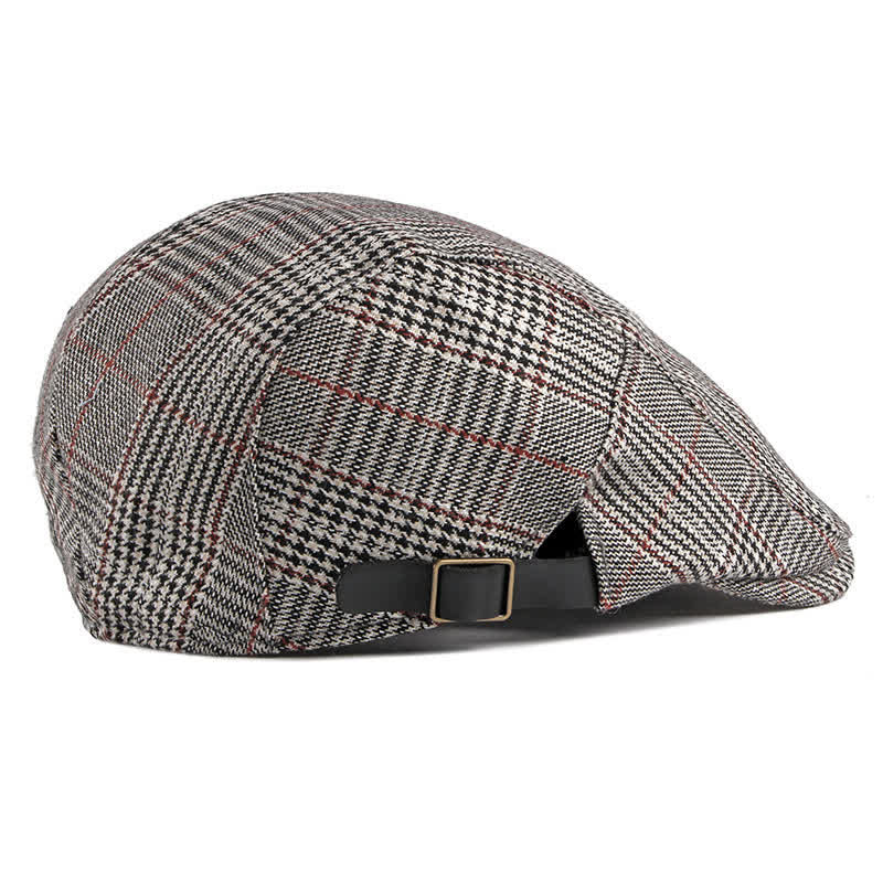 Boina clásica a cuadros, gorra plana de taxista