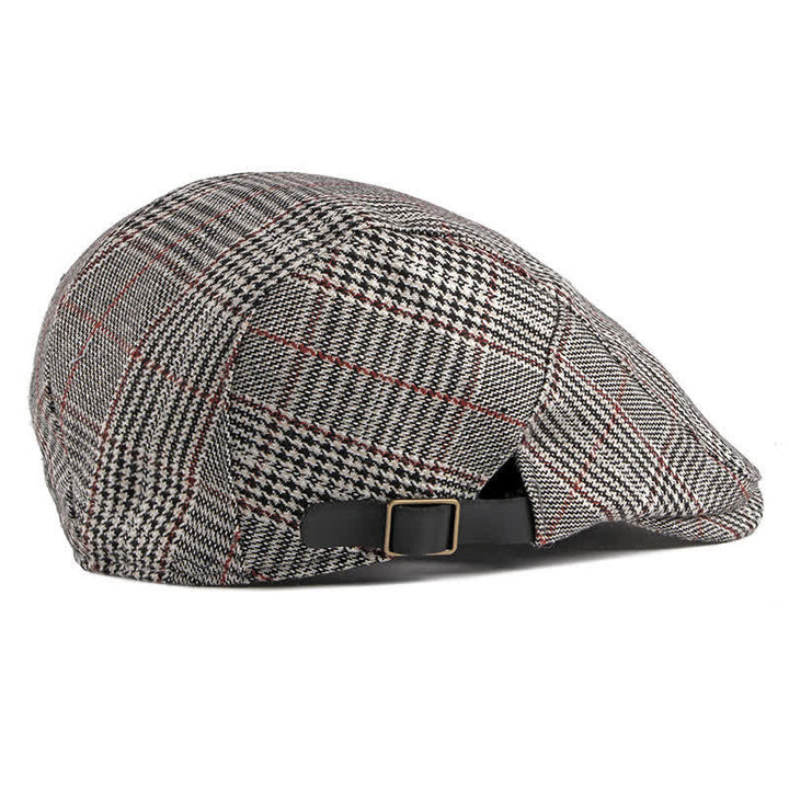 Boina clásica a cuadros, gorra plana de taxista