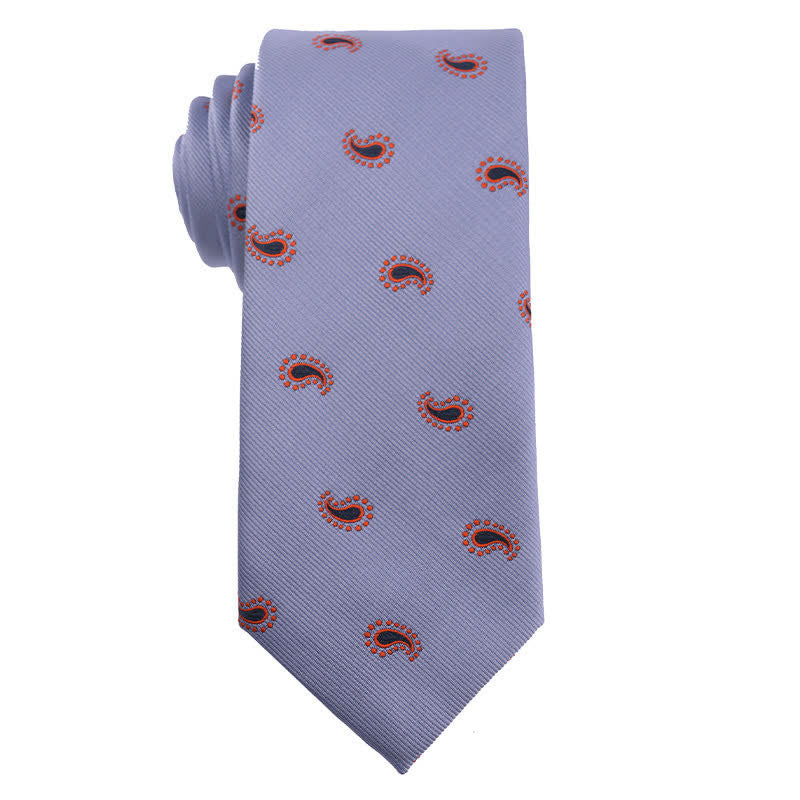 Corbata de rayas Paisley de la serie azul para hombre