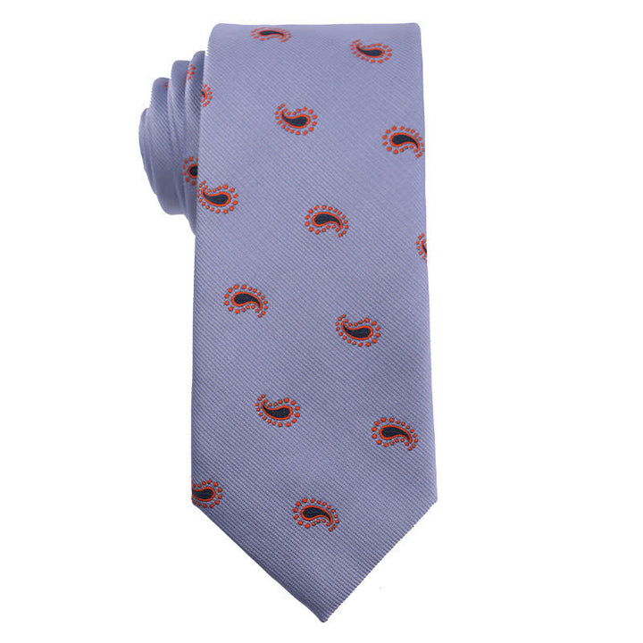 Corbata de rayas Paisley de la serie azul para hombre