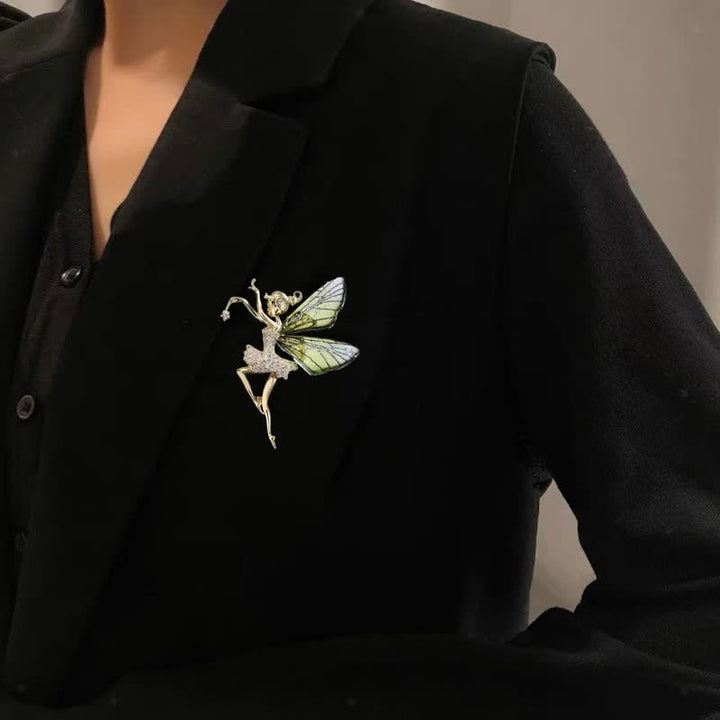 Broche de hada elfa con alas de ángel para mujer