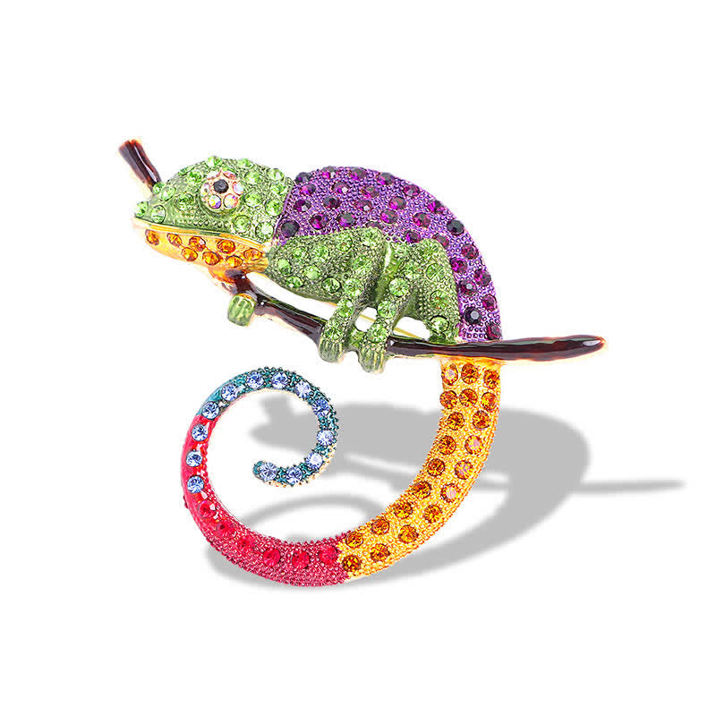 Broche de lagarto camaleón colorido para mujer