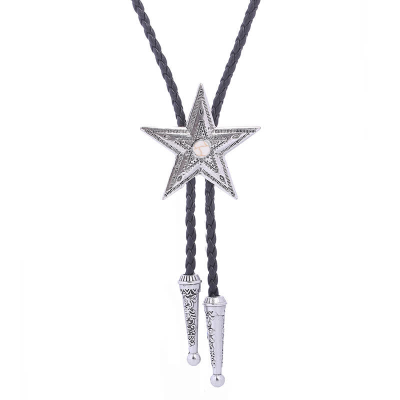 Collar con colgante de estrella de piedra natural vintage Bolo Tie