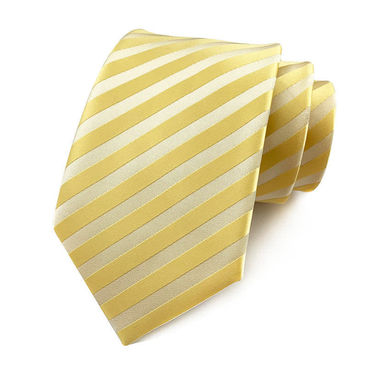 Corbata de rayas de cuadros de alta densidad variada para hombre 