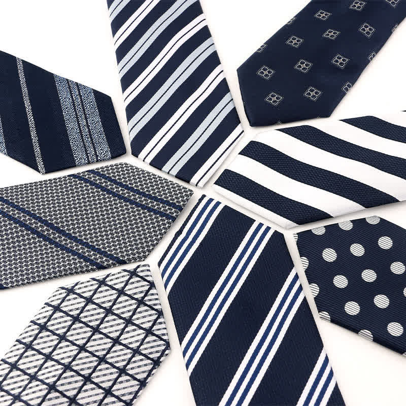 Corbata de oficina para hombre de la serie azul marino