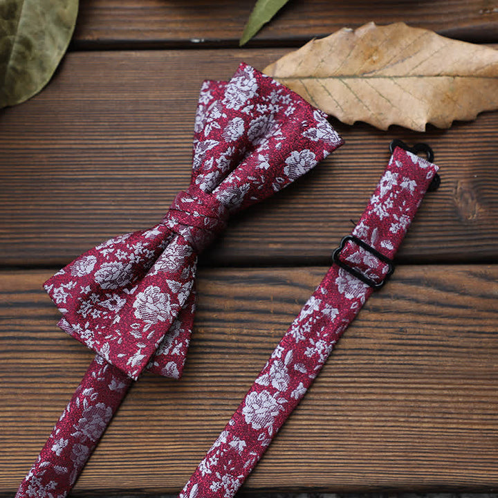 Pajarita floral con rayas británicas para hombre
