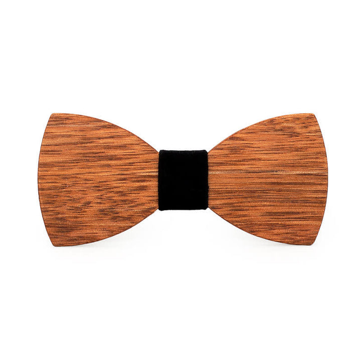 Pajarita de madera con diseño de begonia vintage para hombre