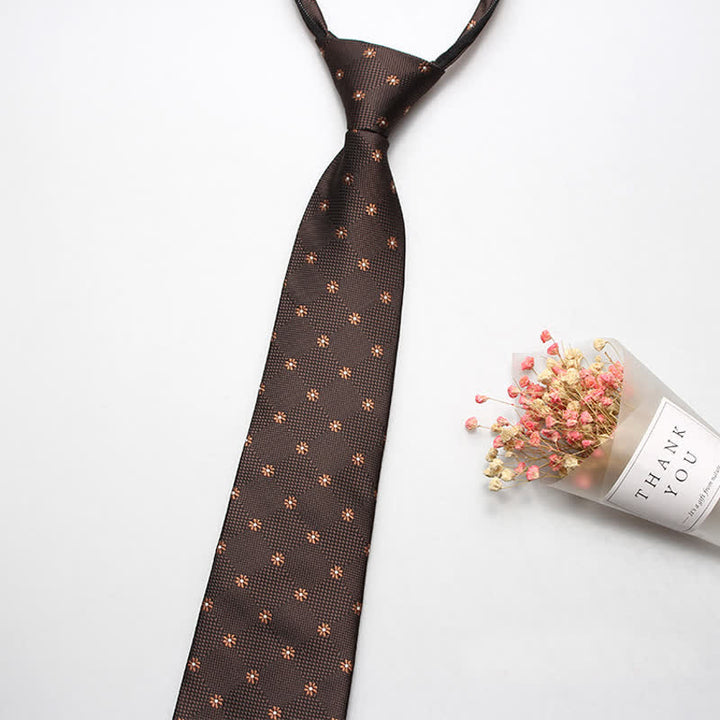Corbata con cremallera y motivos florales retro para hombre