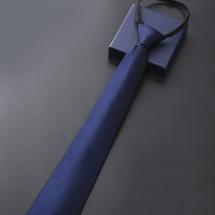 Corbata de negocios con cremallera de la serie azul para hombre