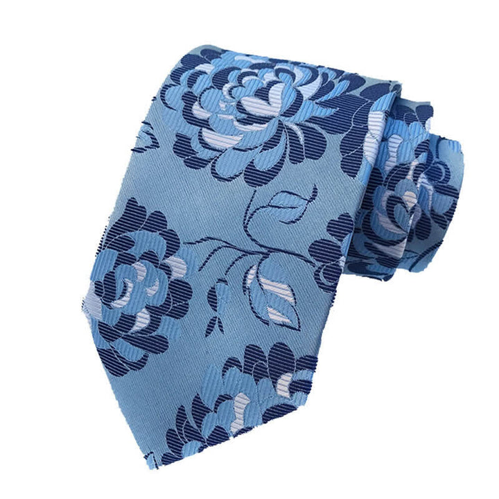 Conjunto de 3 corbatas llamativas con flores de peonía para hombre