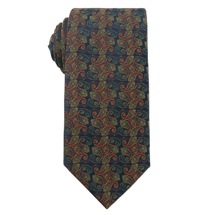 Corbata de hombre de la serie Forest Green Orange