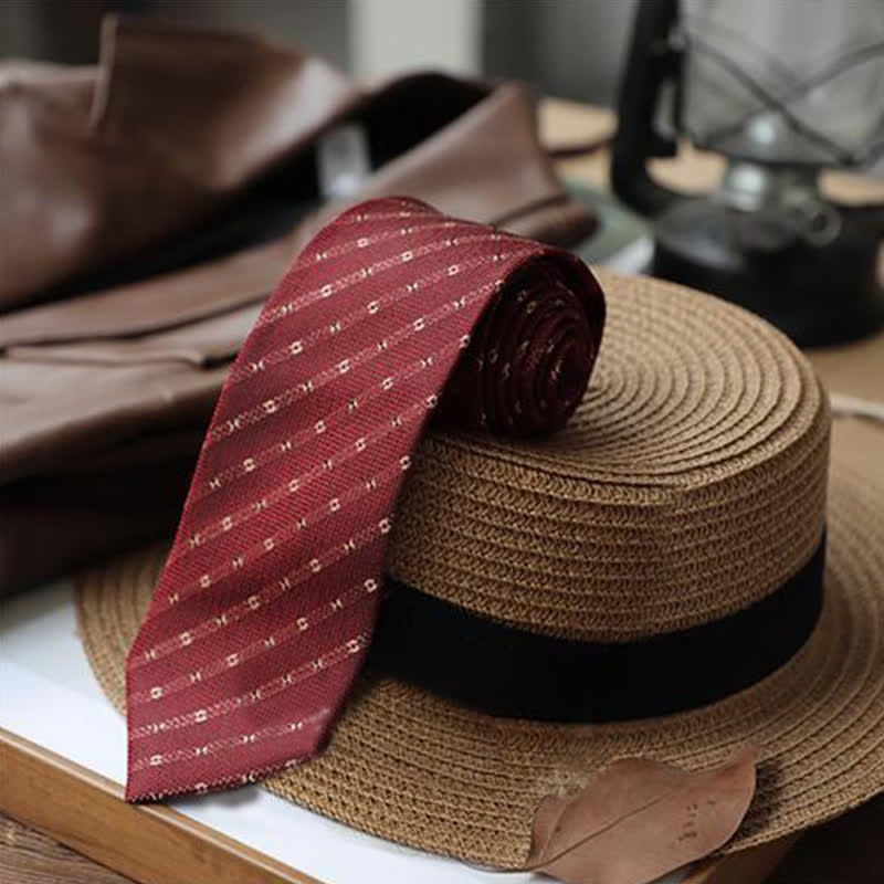Corbata de lunares con pequeñas flores para hombre