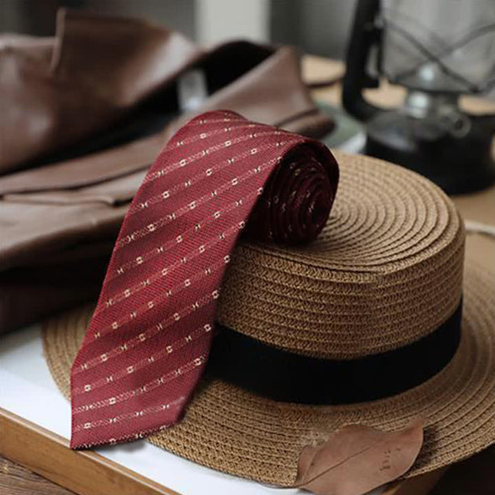 Corbata de lunares con pequeñas flores para hombre