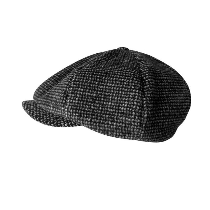 Boina Gatsby con cuadros diminutos y gorra octogonal