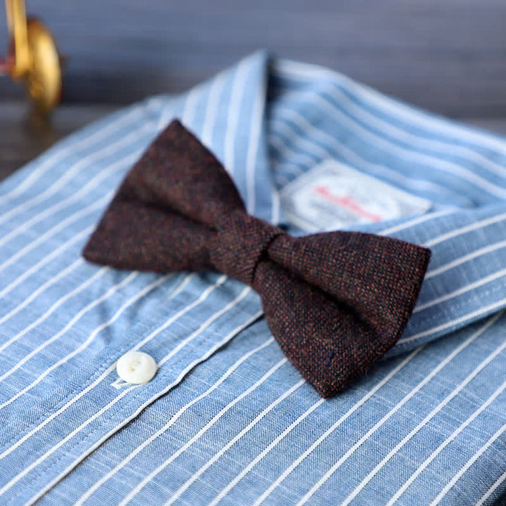 Pajarita sencilla de mezcla de lana y tweed para hombre