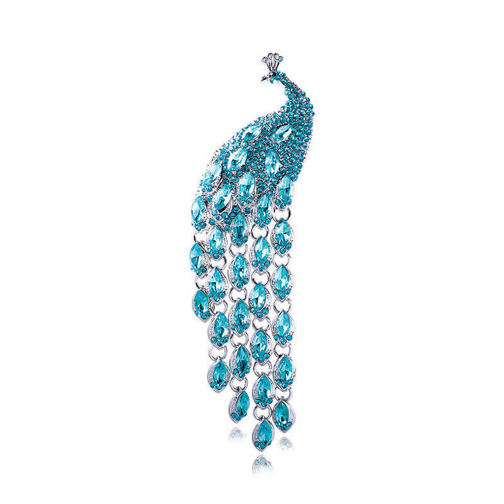 Broche de pavo real con flecos Grazioso para mujer