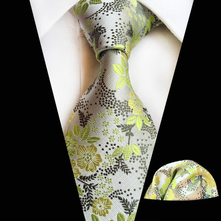 Conjunto de 2 corbatas florales con flores de ciruelo para hombre