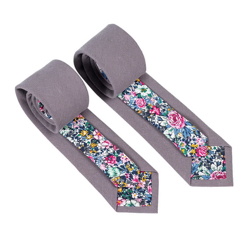 Corbata de hombre con diseño de patchwork floral y cuadros escoceses