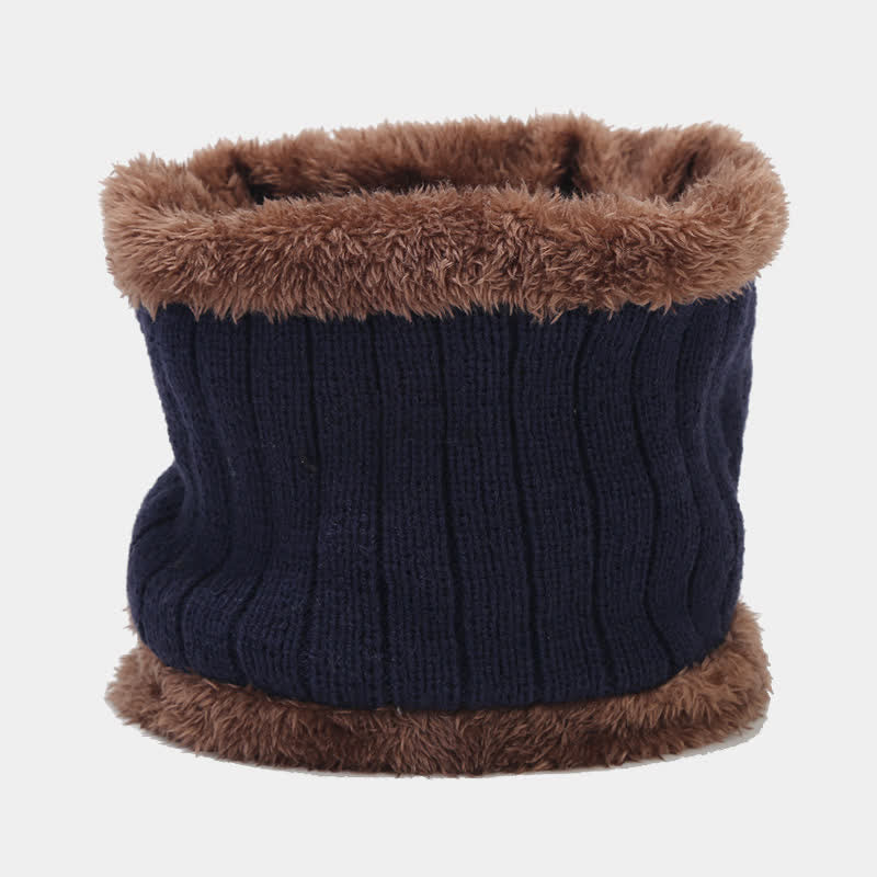 Conjunto de 3 guantes y gorro de punto de sarga gruesa unisex