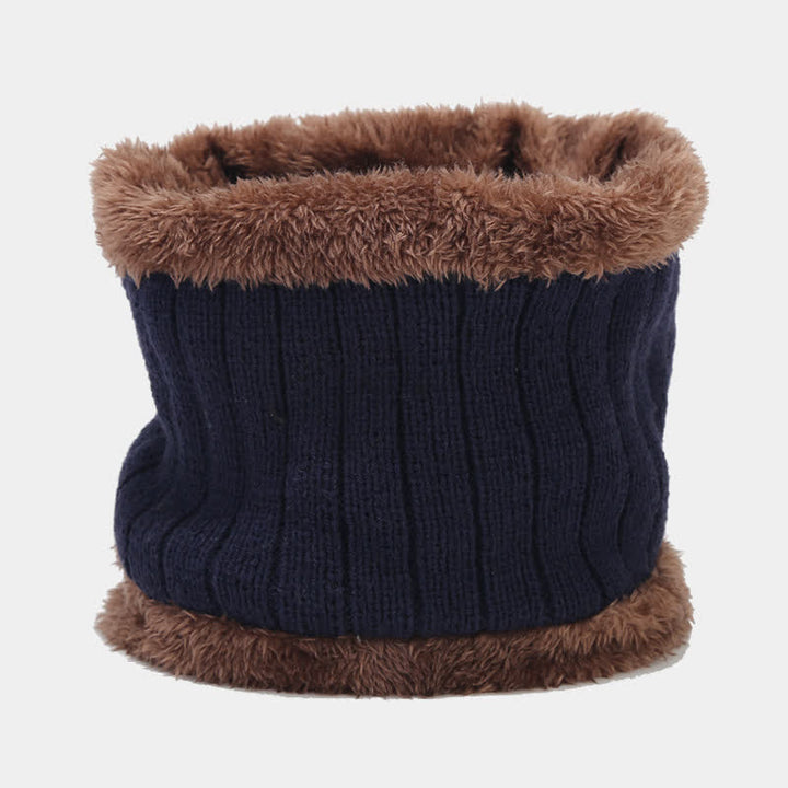 Conjunto de 3 guantes y gorro de punto de sarga gruesa unisex